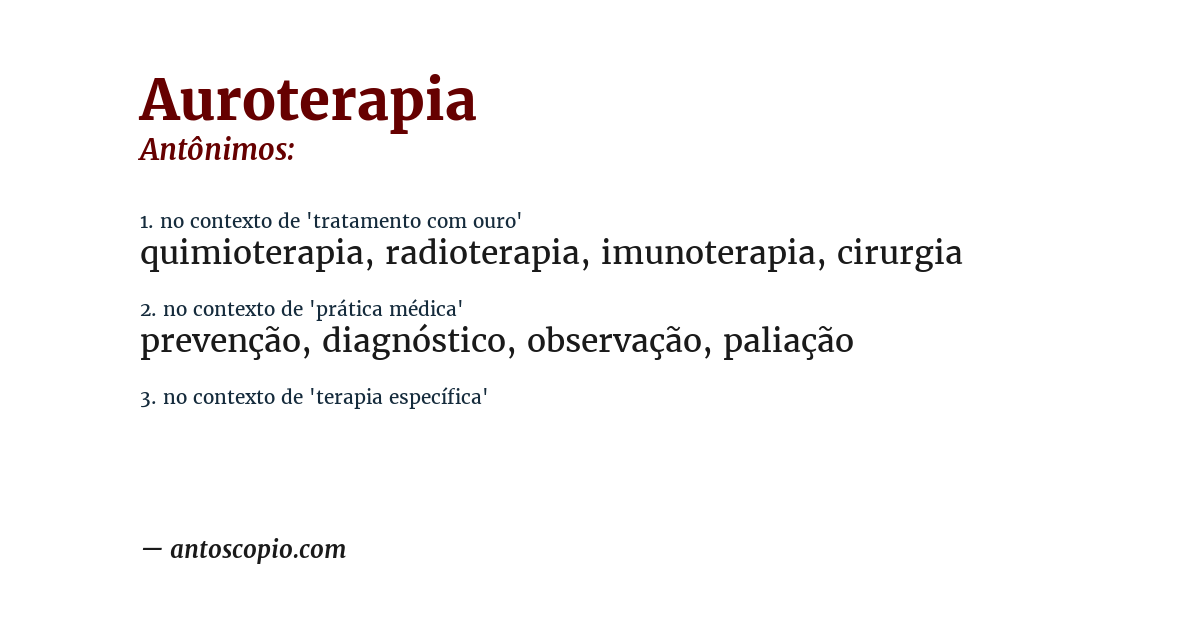 Antônimo de auroterapia