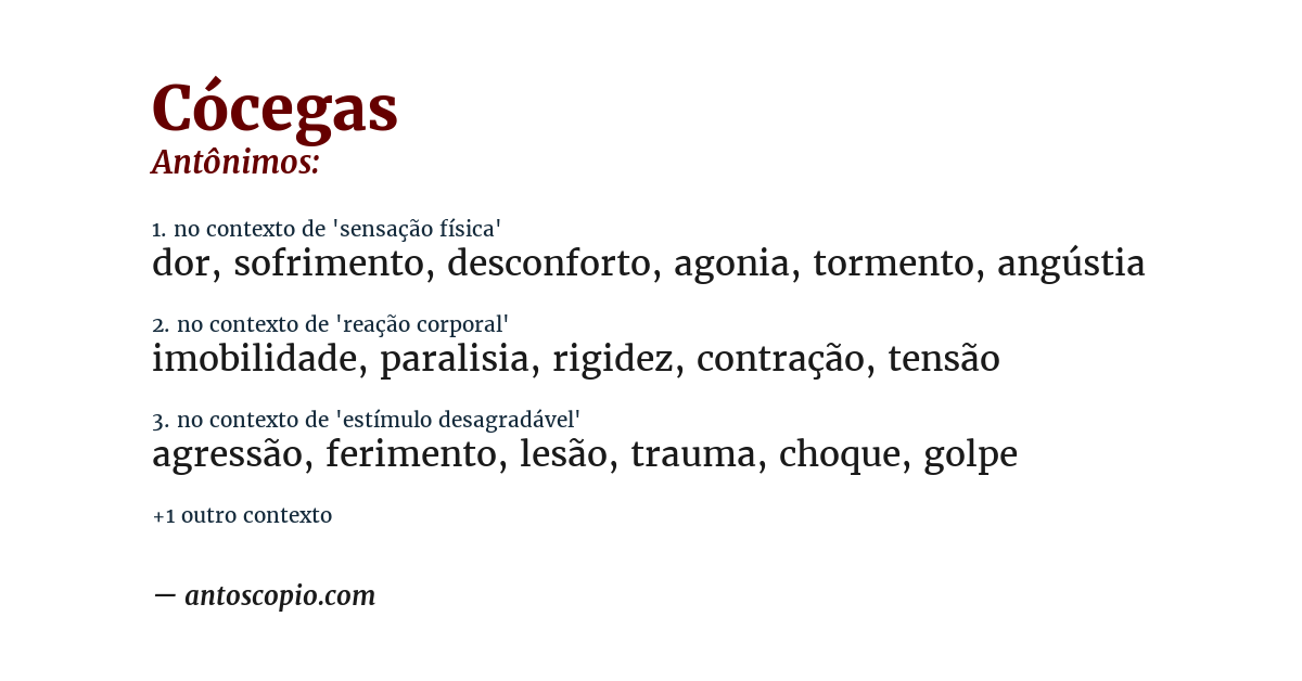 Antônimo de cócegas