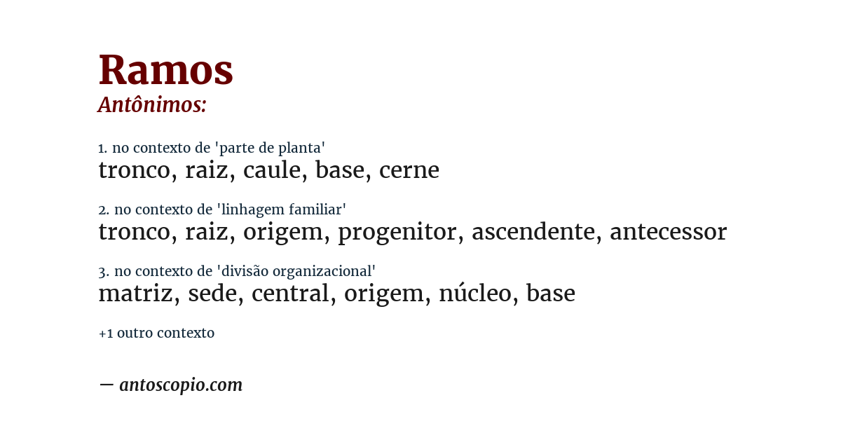 Antônimo de ramos