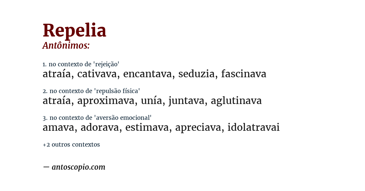 Antônimo de repelia
