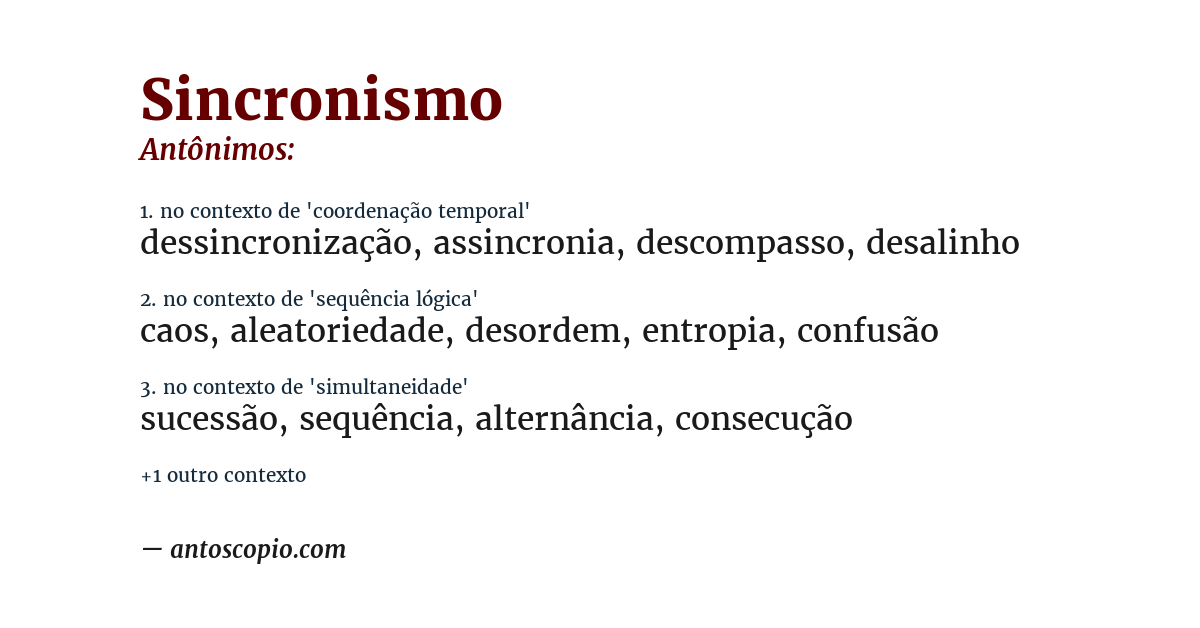 Antônimo de sincronismo