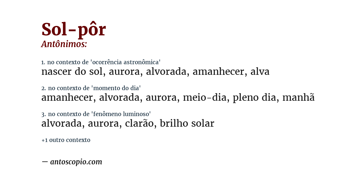 Antônimo de sol-pôr
