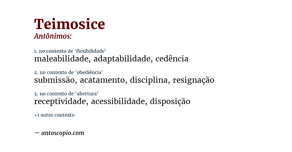 Antônimo de teimosice