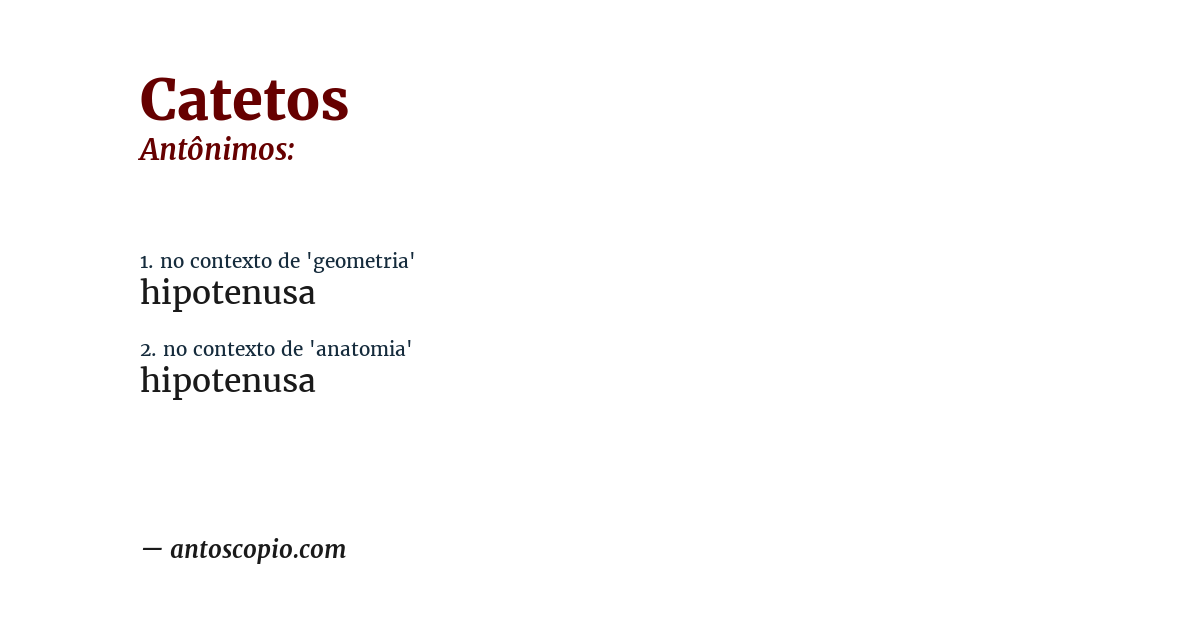 Antônimo de catetos
