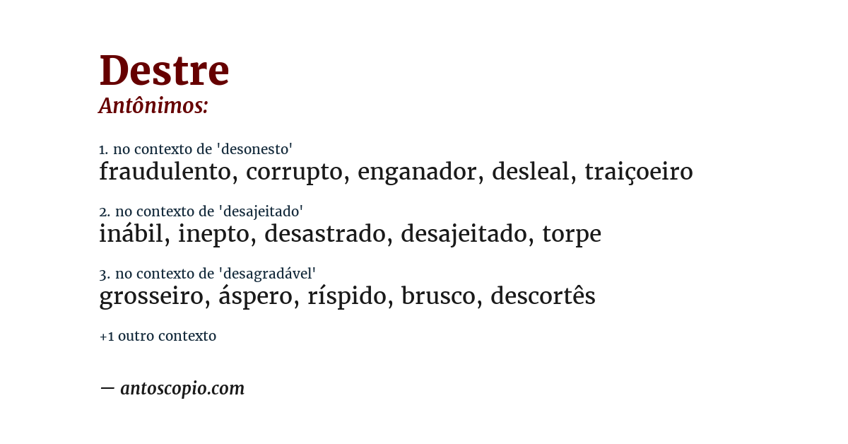 Antônimo de destre