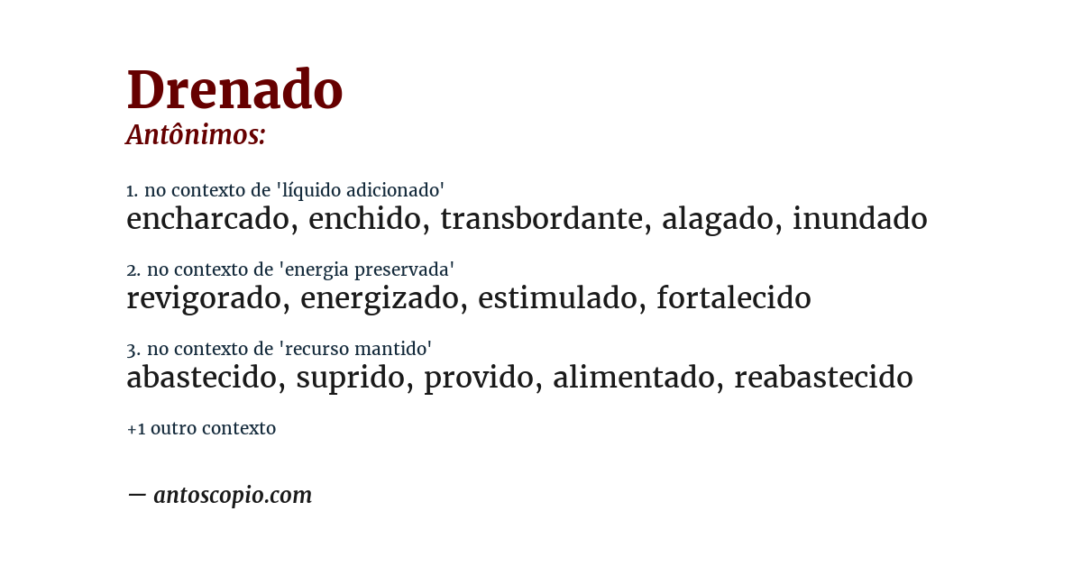 Antônimo de drenado