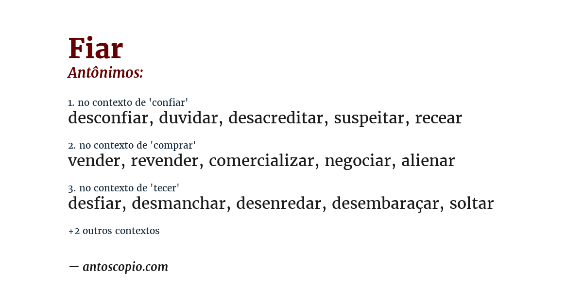 Antônimo de fiar