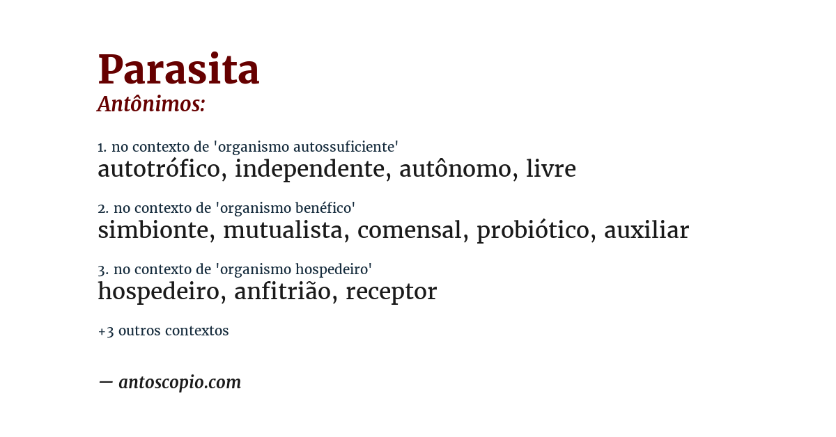 Antônimo de parasita