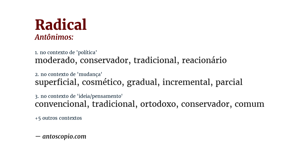 Antônimo de radical