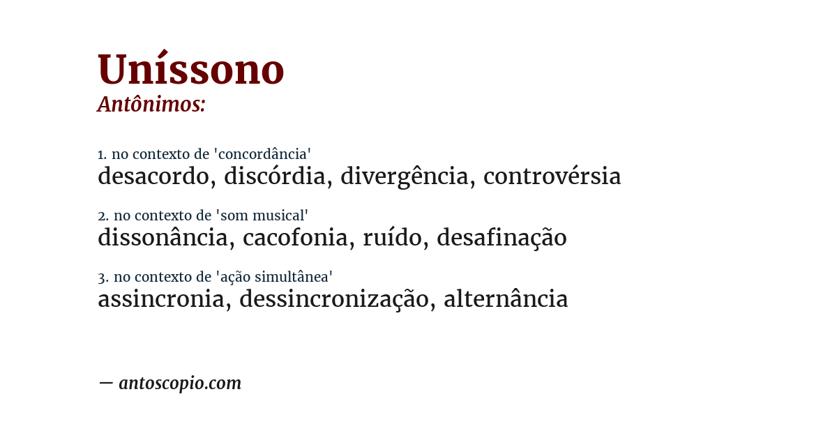 Antônimo de uníssono