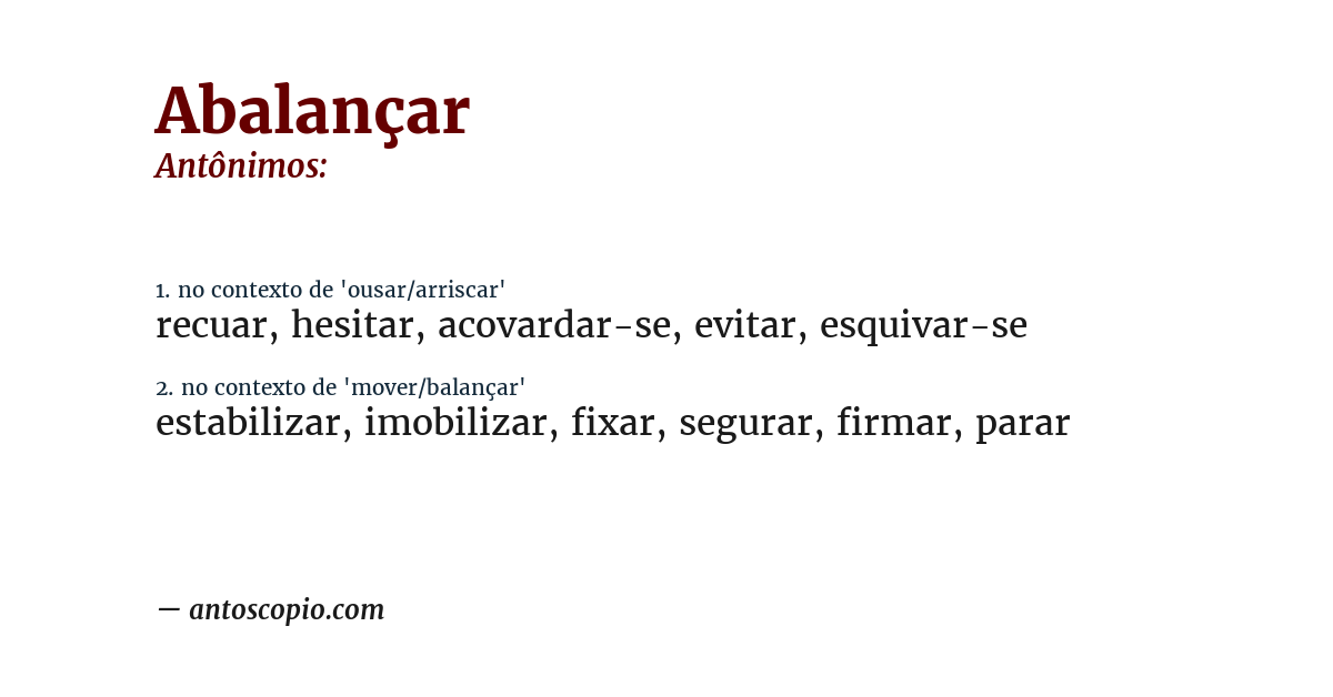 Antônimo de abalançar