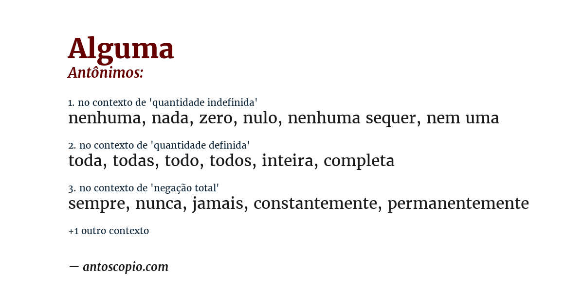 Antônimo de alguma