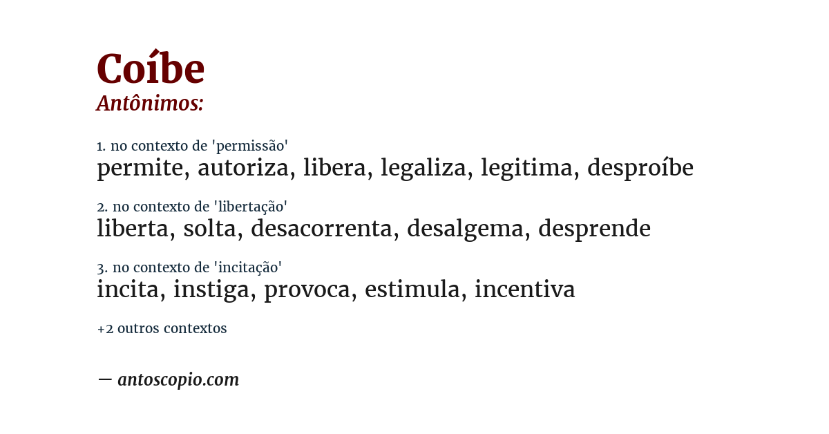 Antônimo de coíbe