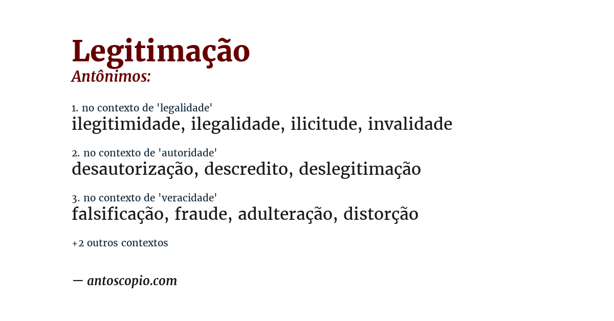 Antônimo de legitimação