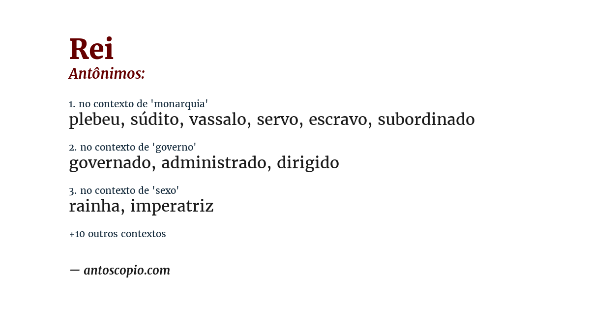 Antônimo de rei