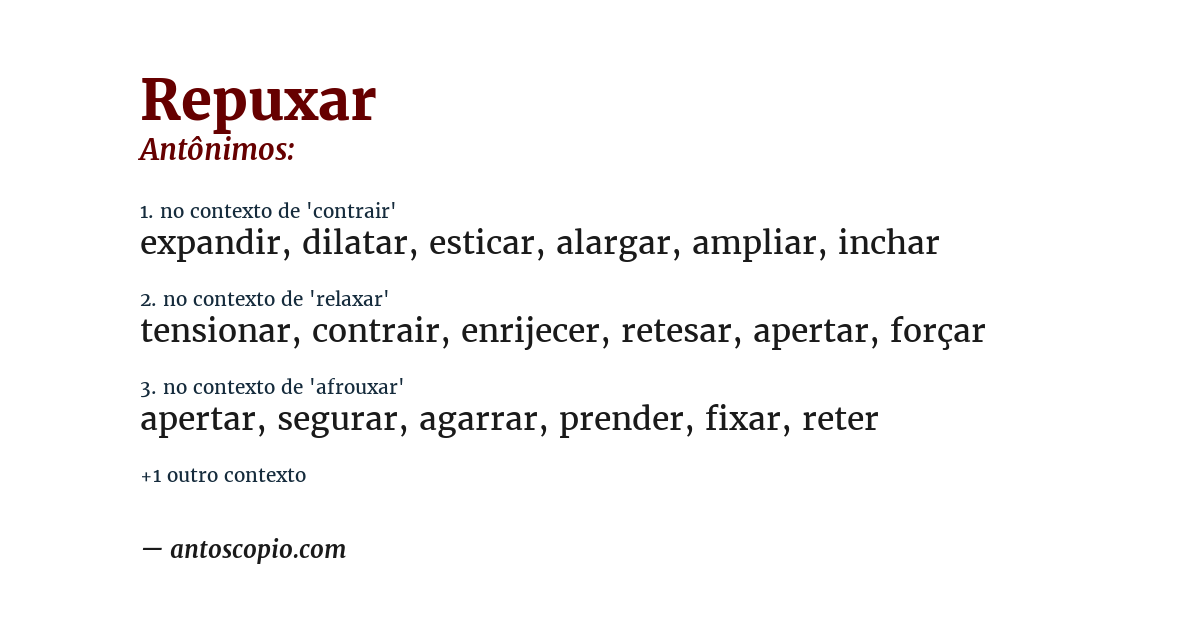 Antônimo de repuxar