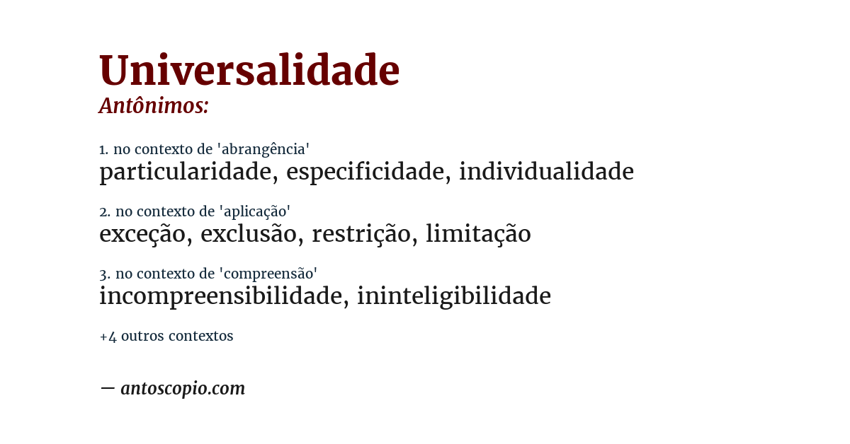 Antônimo de universalidade