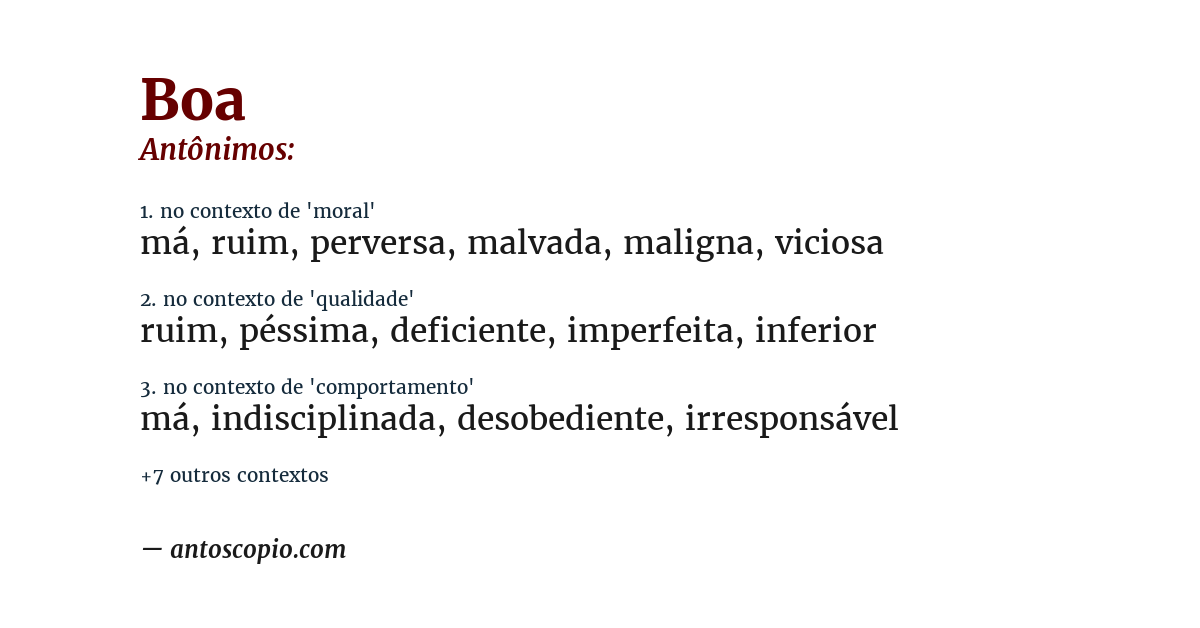 Antônimo de boa