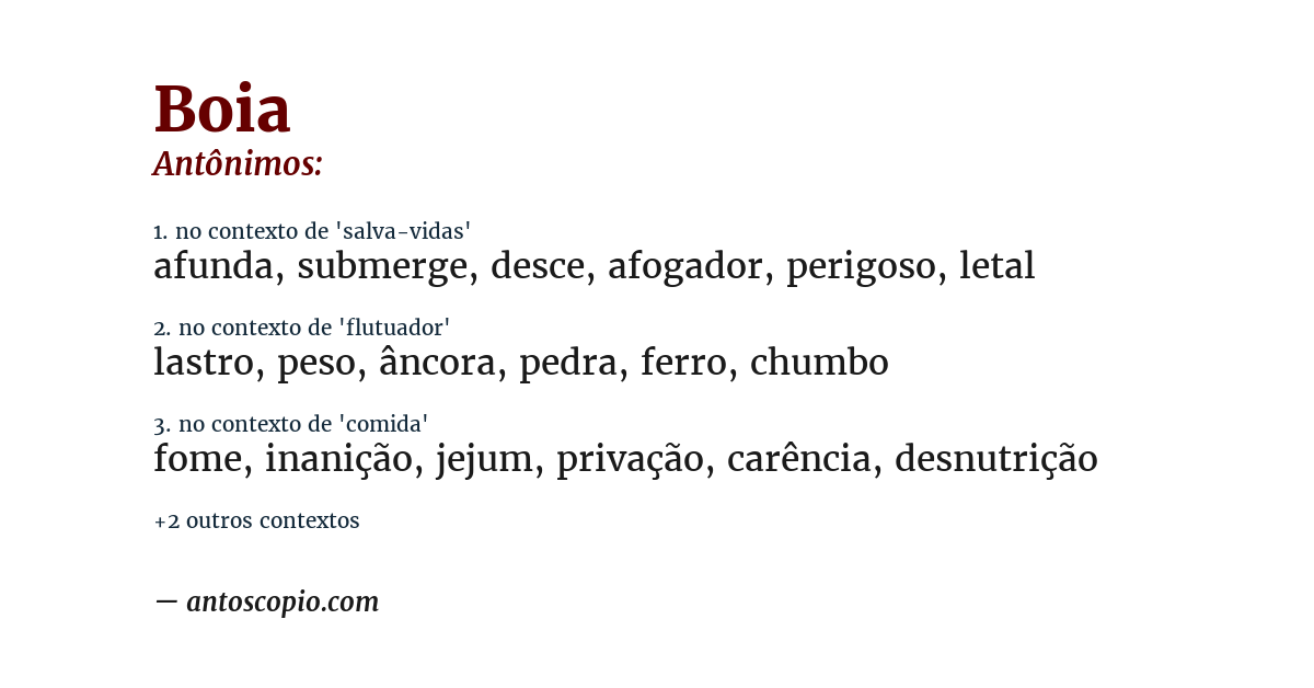 Antônimo de boia