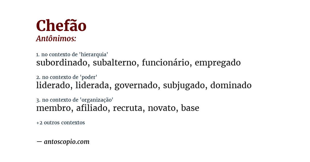 Antônimo de chefão