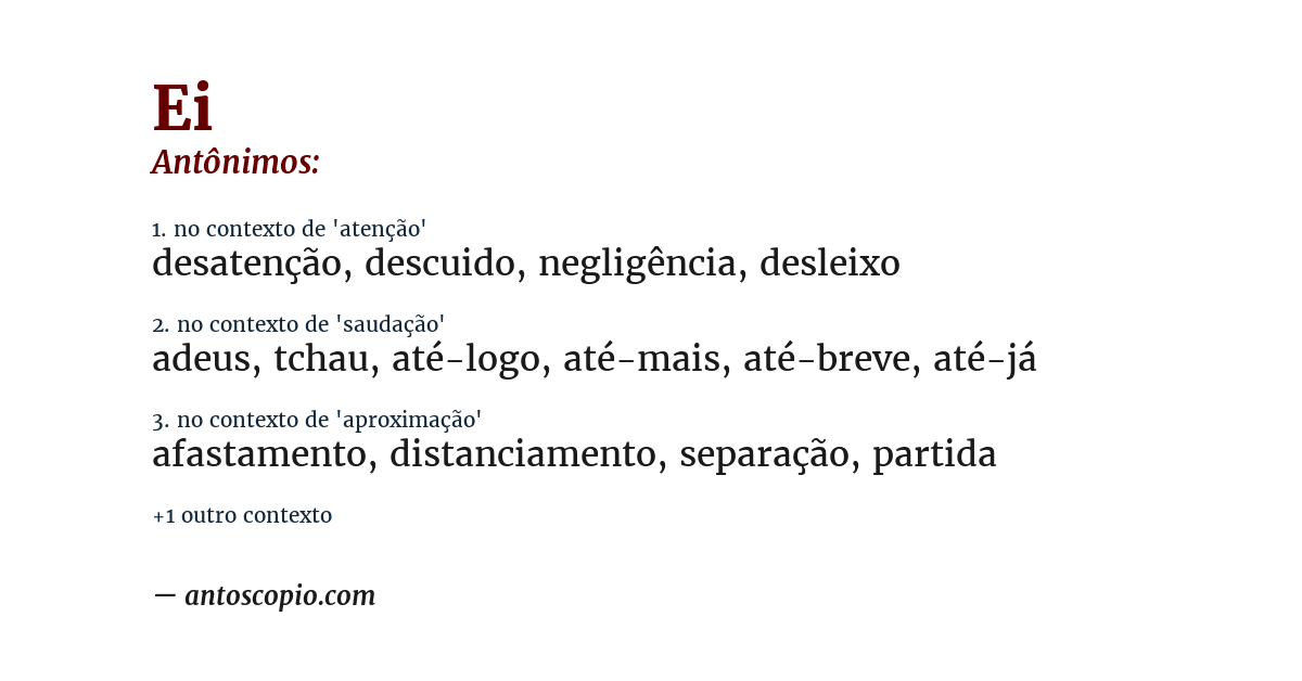 Antônimo de ei