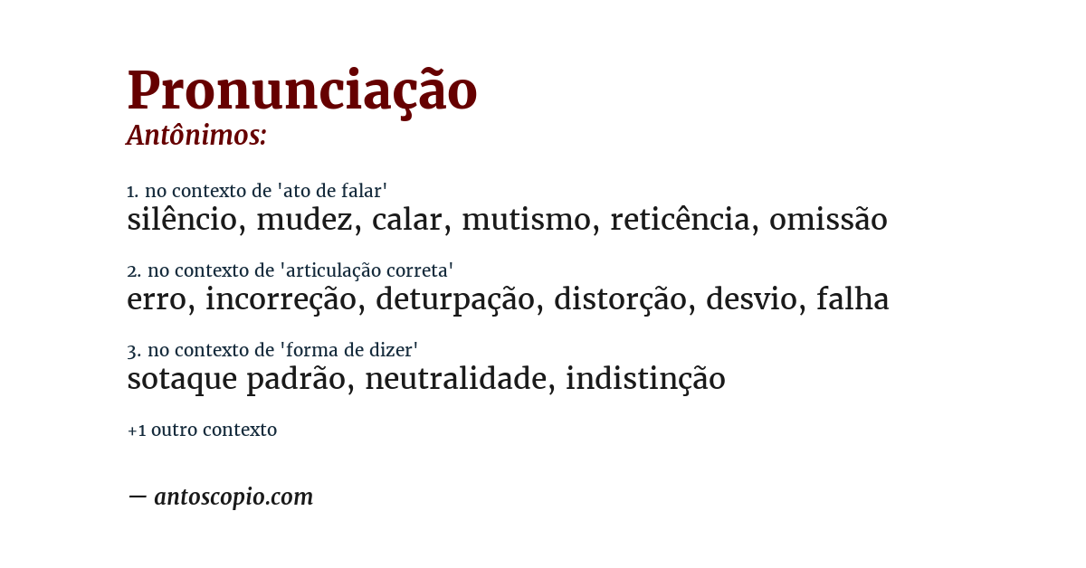 Antônimo de pronunciação
