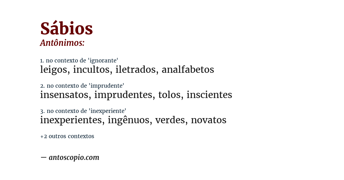 Antônimo de sábios