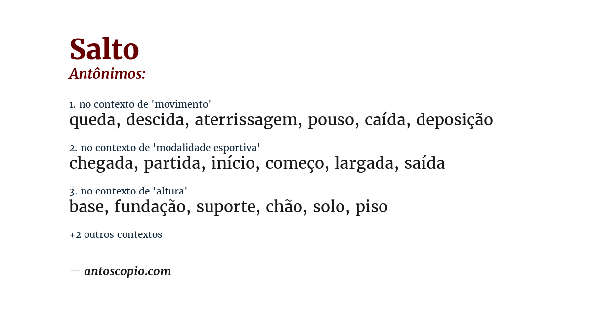 Antônimo de salto