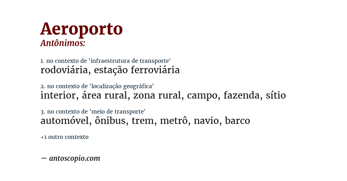 Antônimo de aeroporto