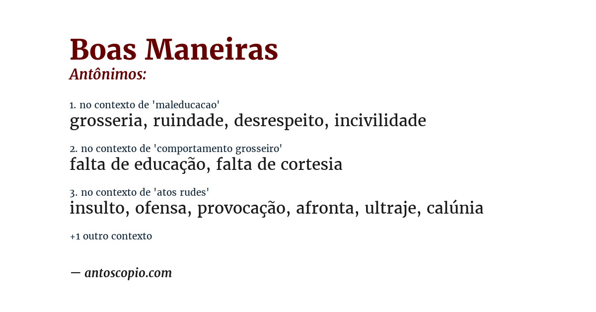 Antônimo de boas maneiras