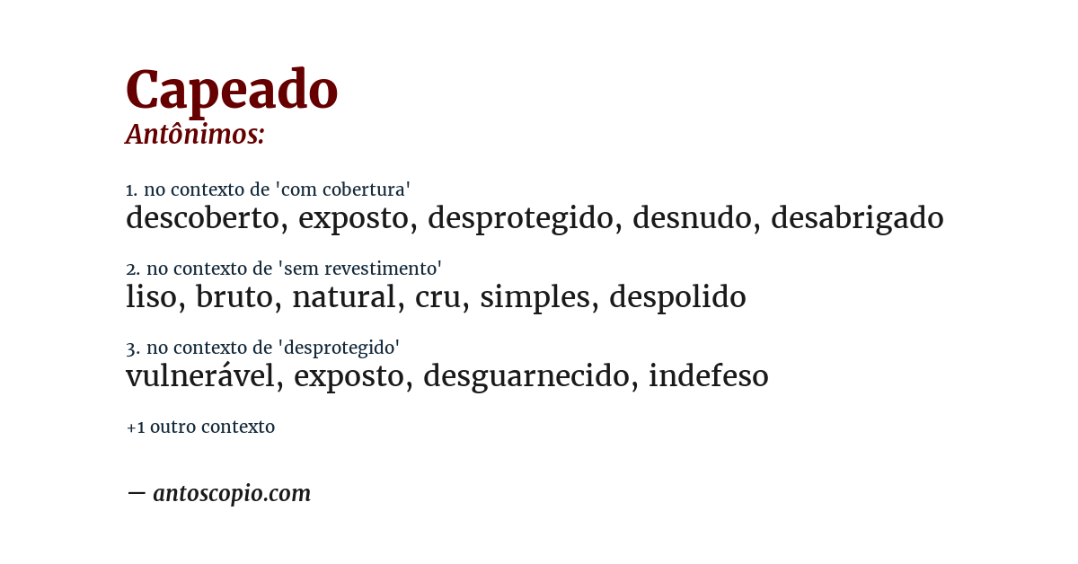Antônimo de capeado