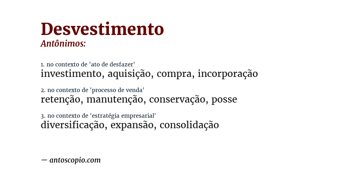 Antônimo de desvestimento