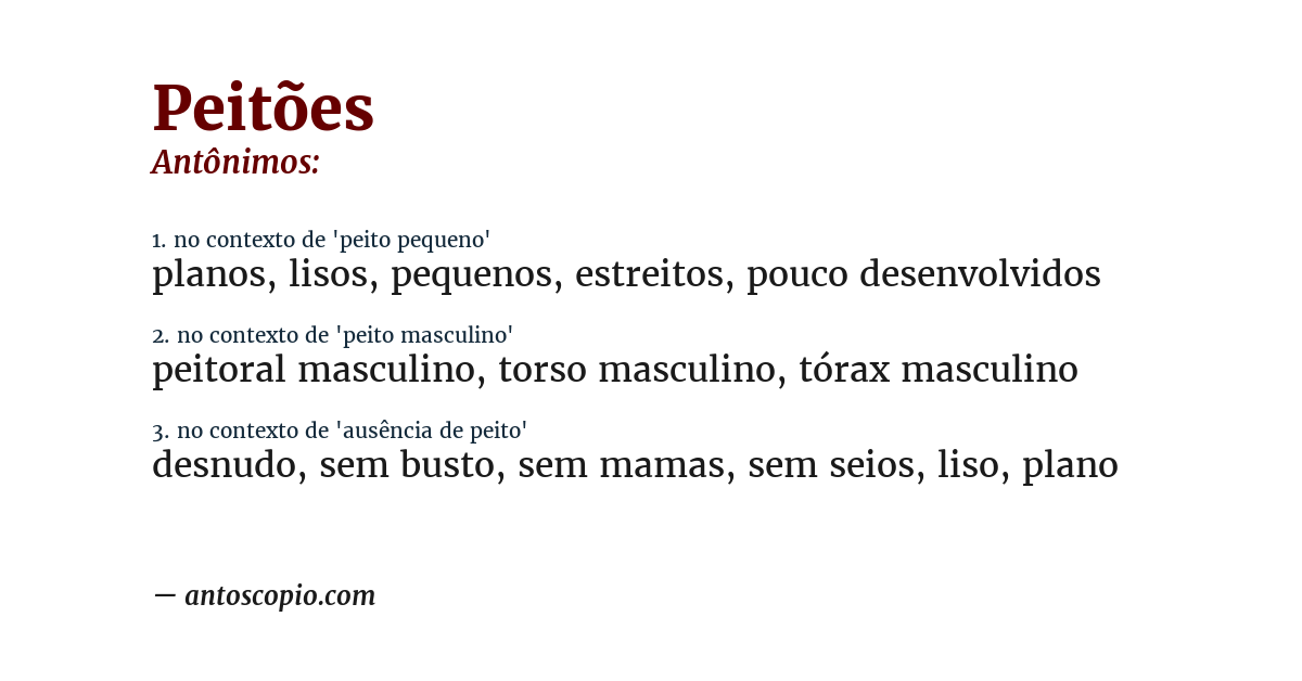Antônimo de peitões