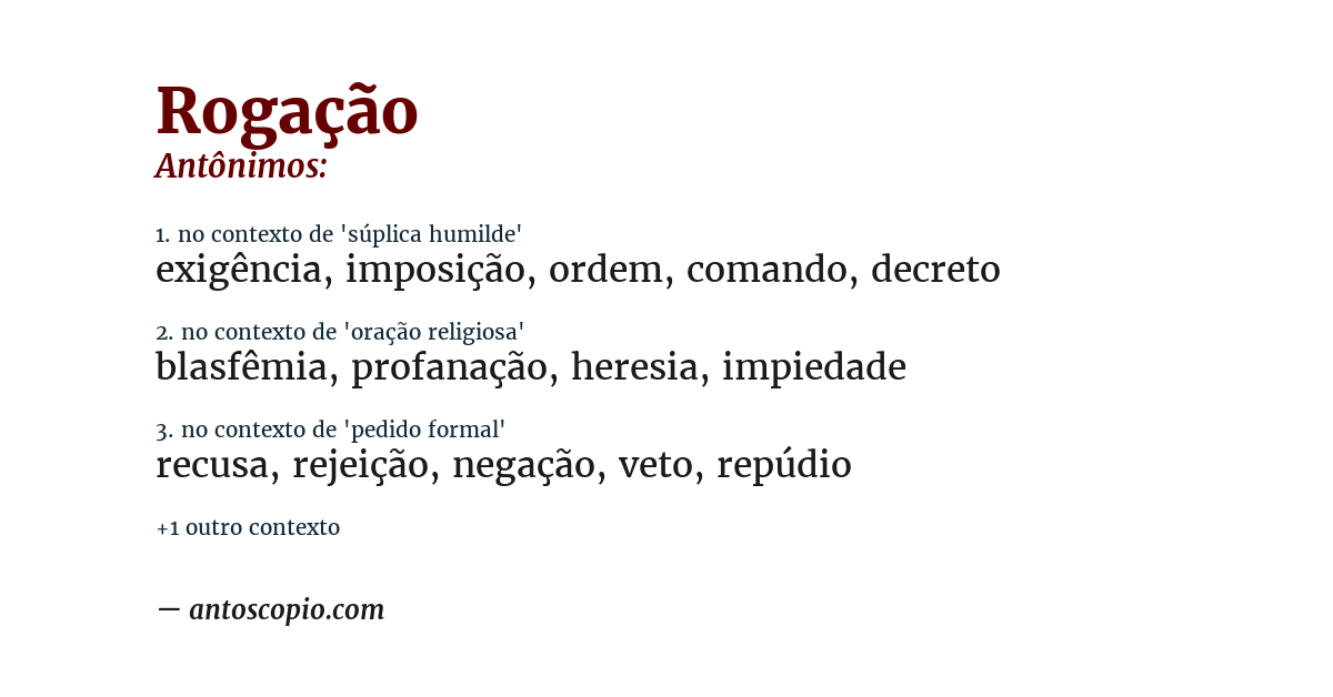 Antônimo de rogação