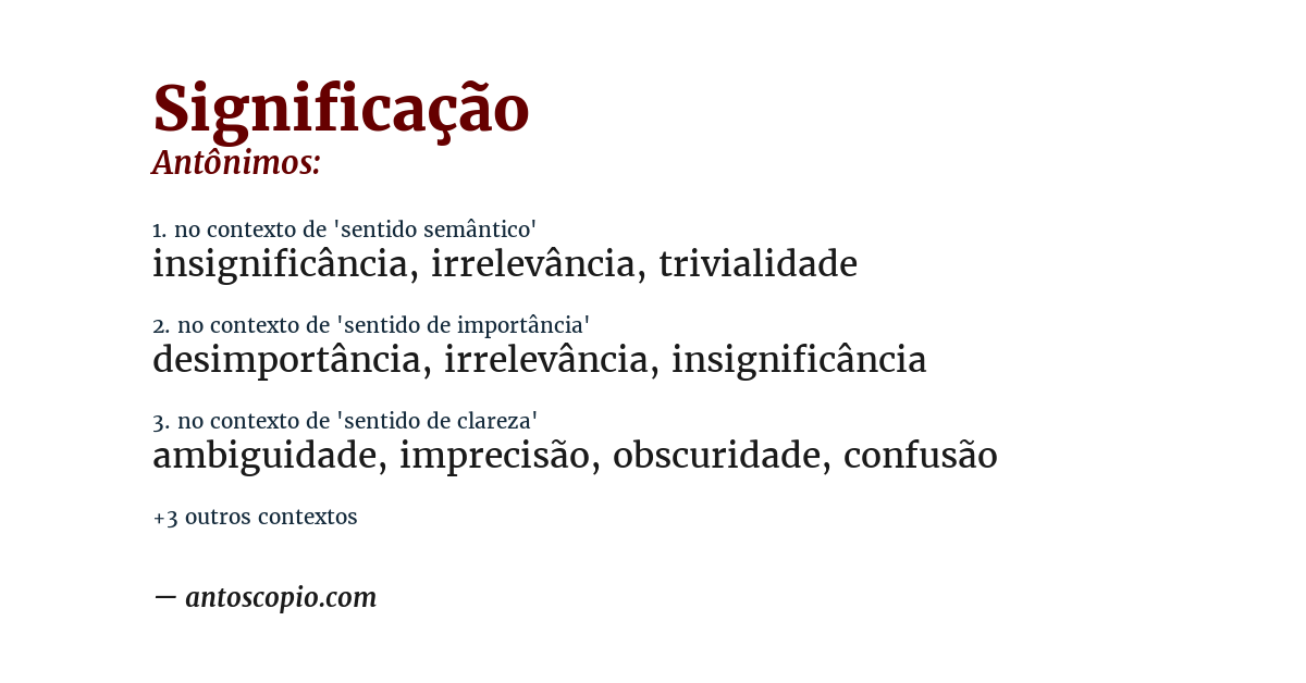 Antônimo de significação
