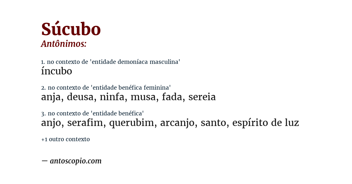 Antônimo de súcubo
