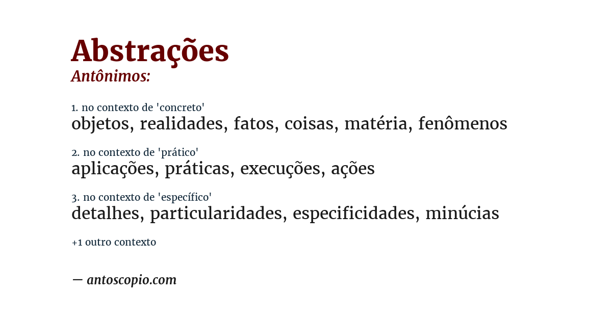 Antônimo de abstrações