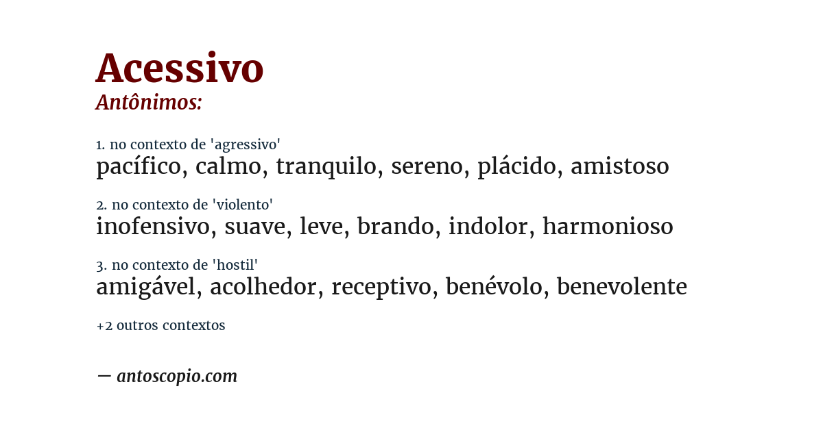 Antônimo de acessivo