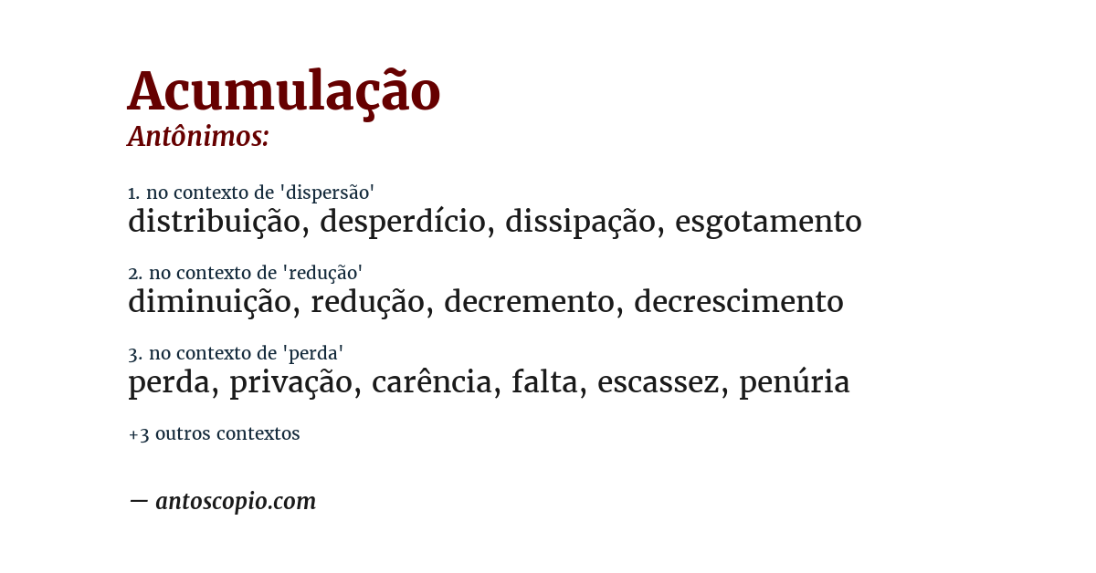 Antônimo de acumulação