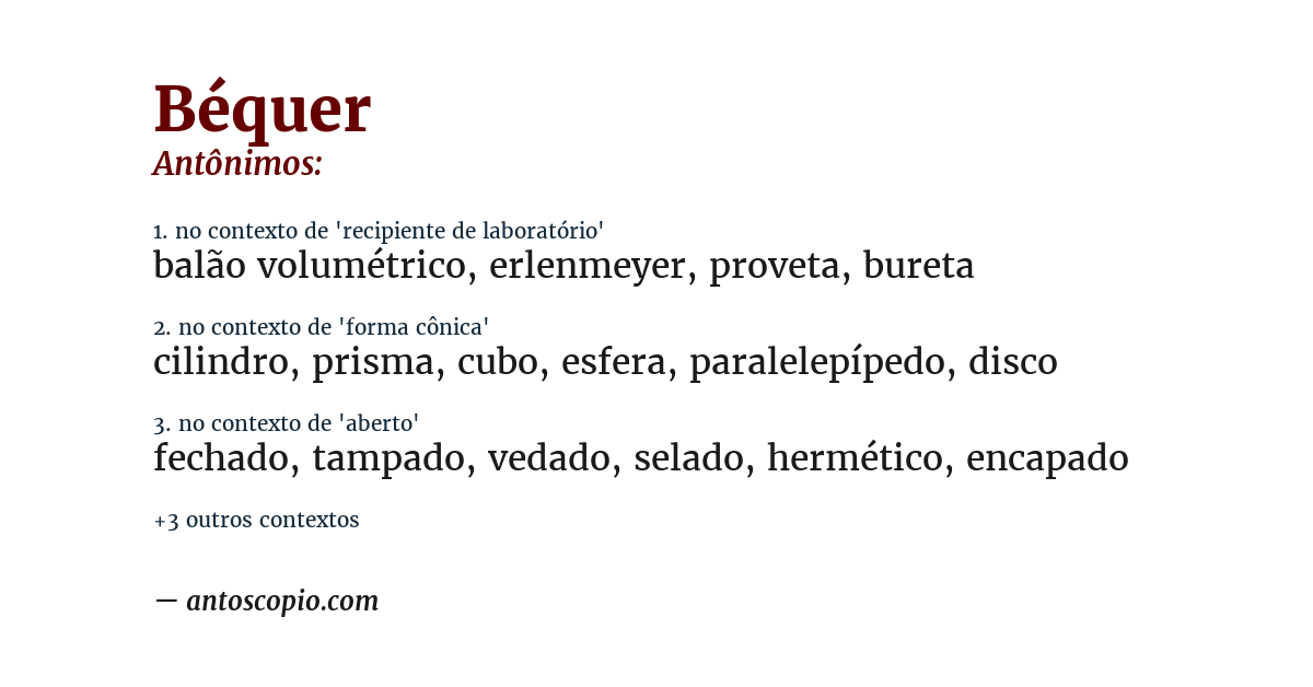 Antônimo de béquer