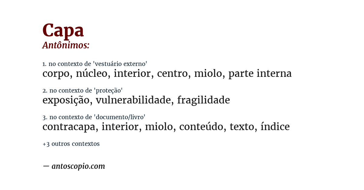 Antônimo de capa