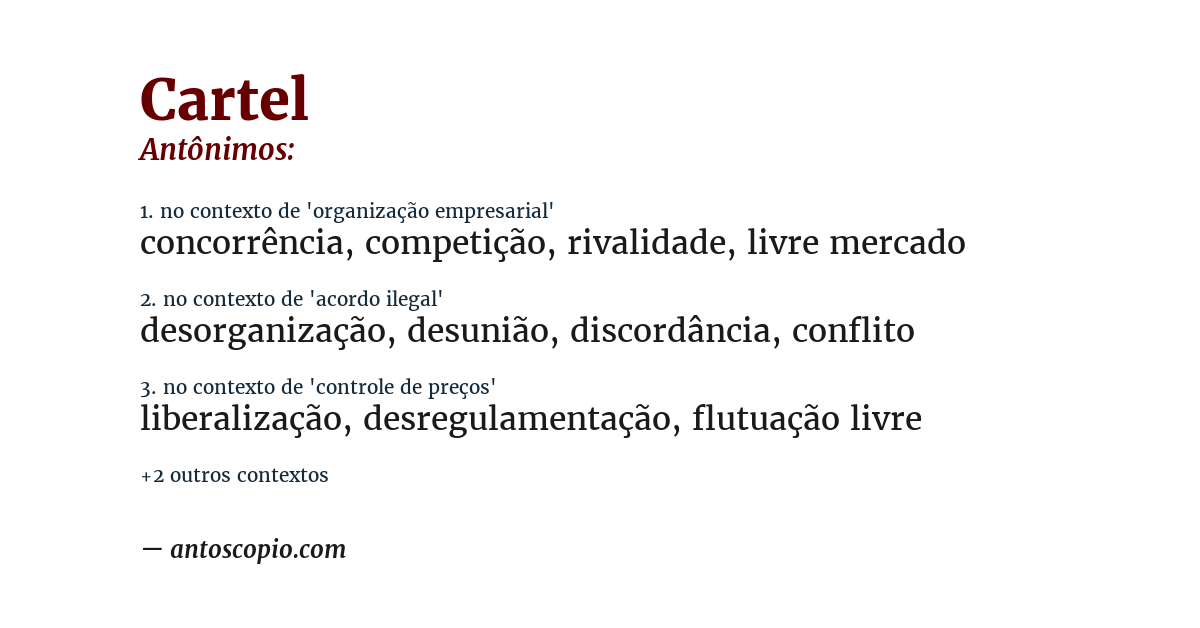 Antônimo de cartel