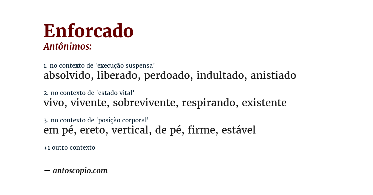 Antônimo de enforcado