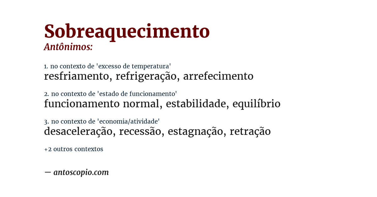 Antônimo de sobreaquecimento