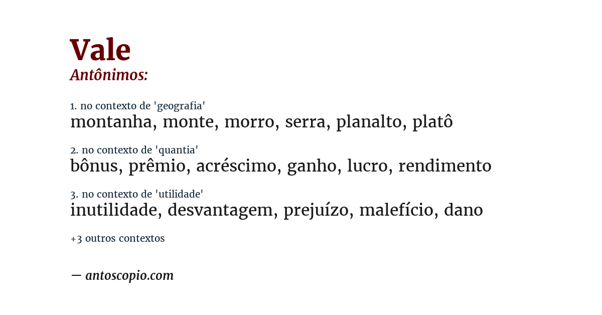 Antônimo de vale