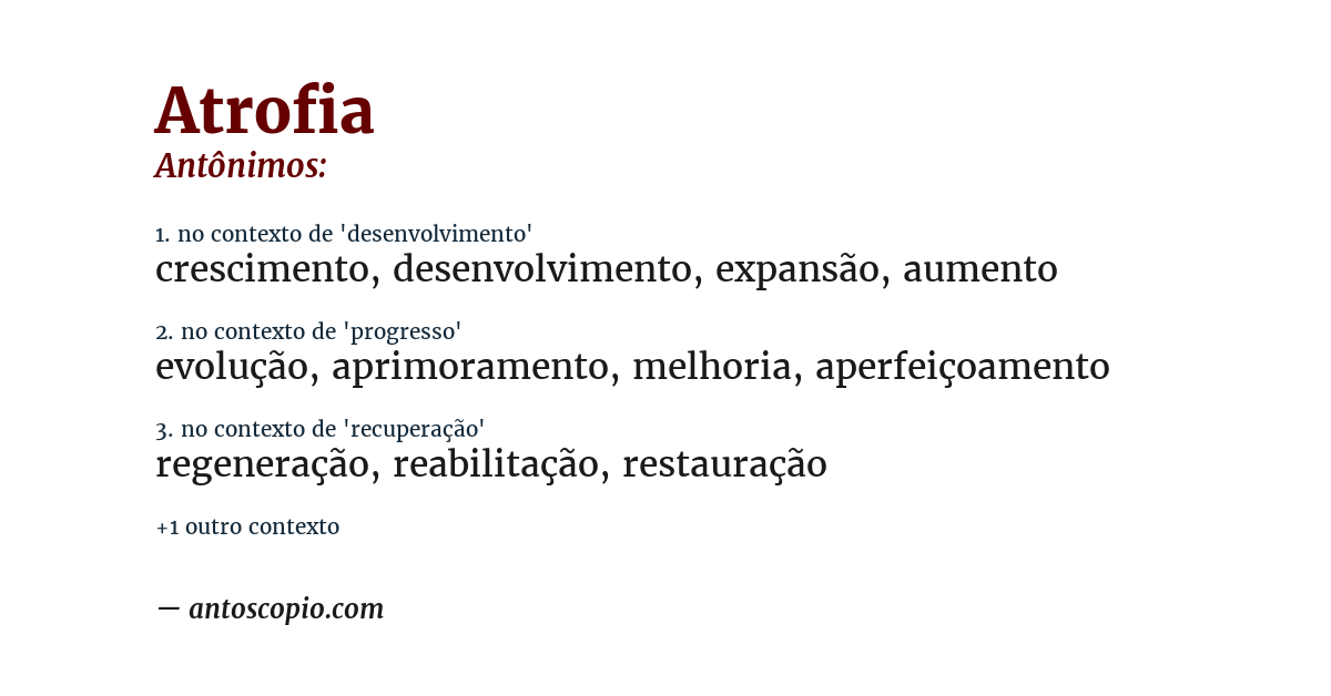 Antônimo de atrofia
