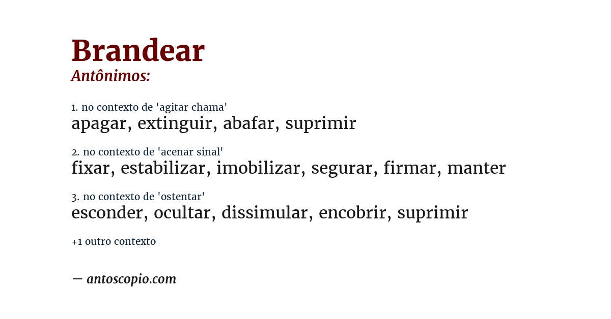 Antônimo de brandear