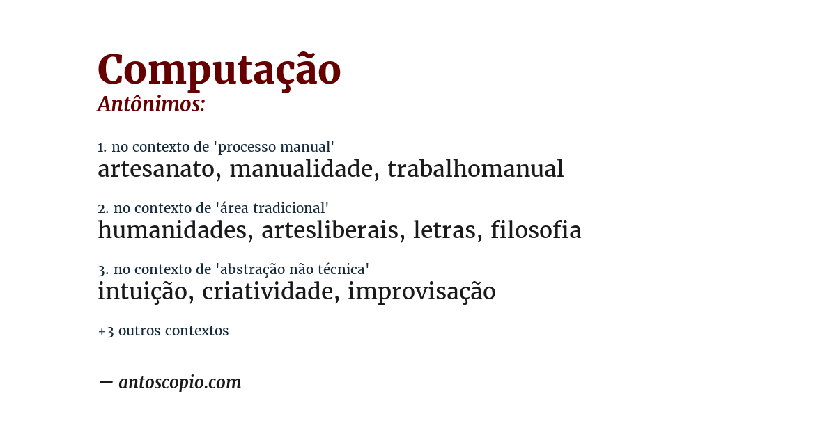 Antônimo de computação