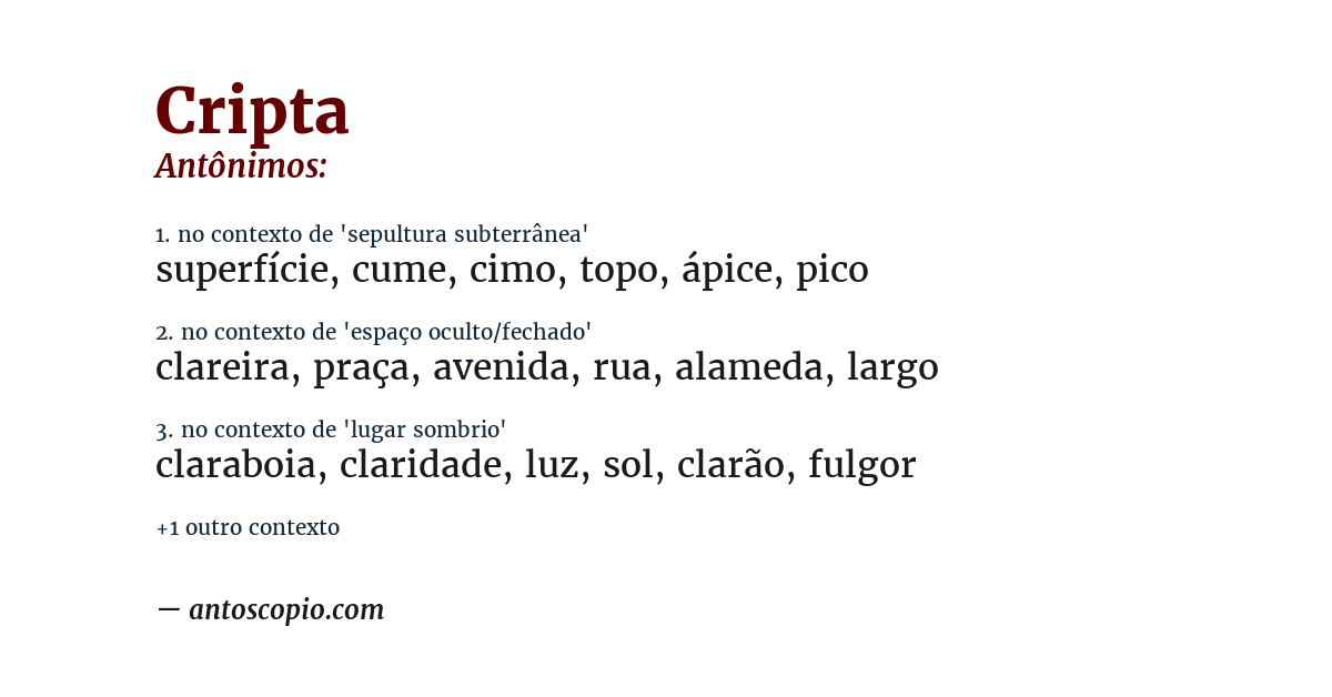 Antônimo de cripta