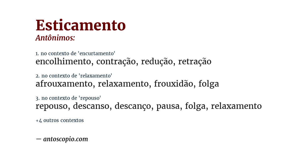Antônimo de esticamento